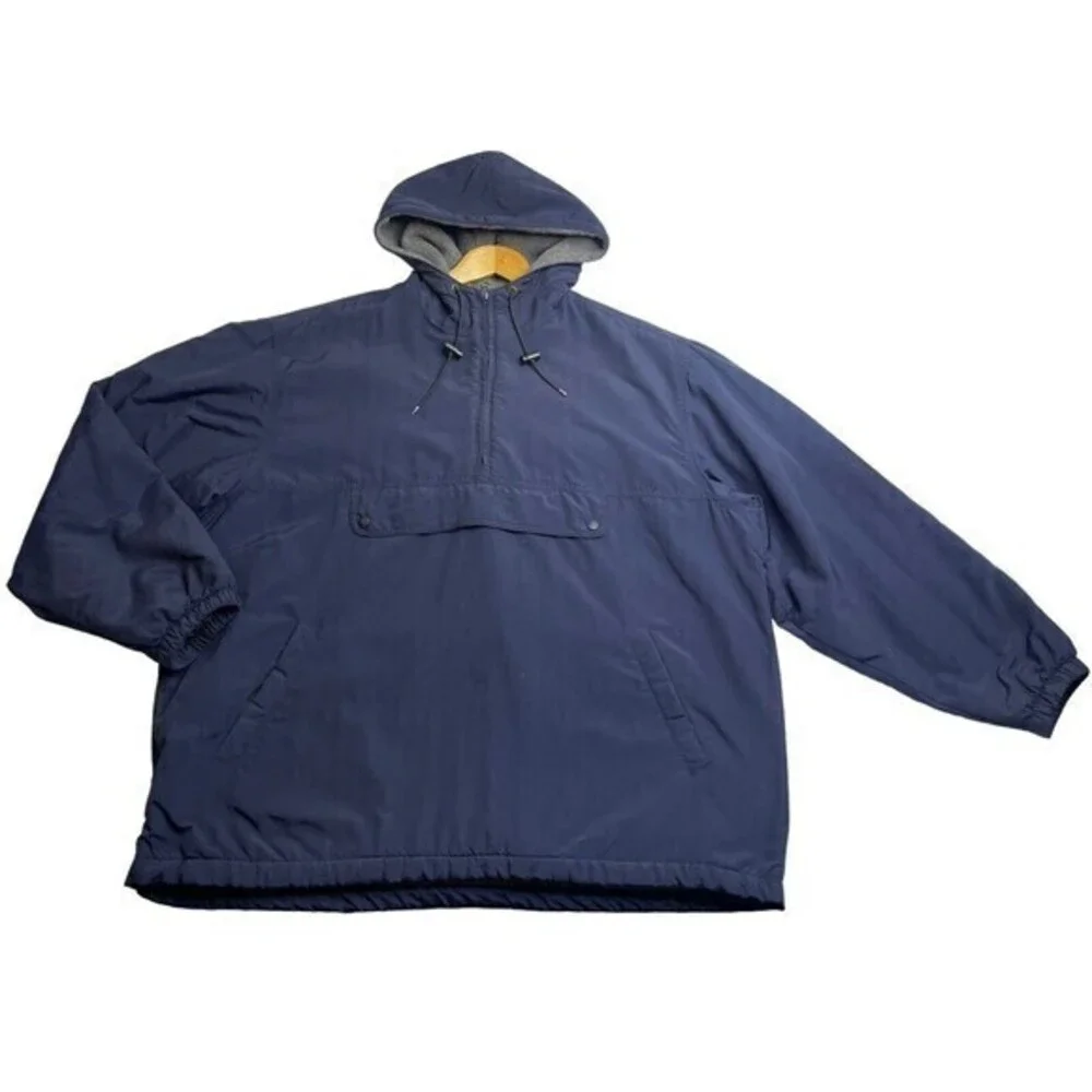 J.Crew Men’s‎ hooded pullover 3 season jacket Quarter Zip W Kangaroo Pocket XL